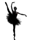 Young woman ballerina ballet dancer dancing silhouette Royalty Free Stock Photo