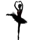 Young woman ballerina ballet dancer dancing silhouette Royalty Free Stock Photo