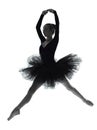 Young woman ballerina ballet dancer dancing silhouette Royalty Free Stock Photo