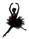 Young woman ballerina ballet dancer dancing silhouette Royalty Free Stock Photo