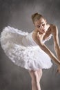 Ballerina in white tutu, dancing in the studio in Connecticut Royalty Free Stock Photo