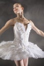 Ballerina in white tutu, dancing in the studio in Connecticut Royalty Free Stock Photo