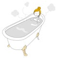 Young woman bath time