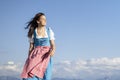 Young woman in bavarian traditional dress dirndl