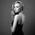 Young woman.Beautiful blonde Girl.fashion monochrome portrait Royalty Free Stock Photo