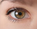 Young woman with beautiful eyes, closeup Royalty Free Stock Photo