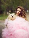 Glamour woman with dog Royalty Free Stock Photo