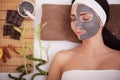 Young woman in beauty salon having face mask Royalty Free Stock Photo