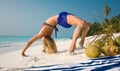 Young woman bending over backwards Royalty Free Stock Photo