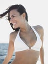 Young Woman In Bikini Smiling Royalty Free Stock Photo