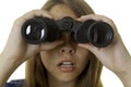 Young woman with binoculars