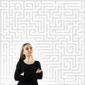Young woman in black and Maze Royalty Free Stock Photo