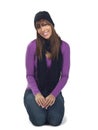 Young woman in a black tuque and scarf Royalty Free Stock Photo