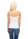 Young woman in blank white tank top Royalty Free Stock Photo