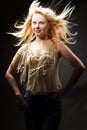 Young women blondie studio creative photography Royalty Free Stock Photo