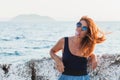 Young woman blowing bubble gum Royalty Free Stock Photo