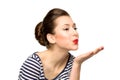 Young woman blowing a kiss Royalty Free Stock Photo