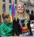 2019: Young woman and a boy attending the Gay Pride parade also known as Christopher Street Day CSD in Munich, Germany