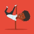 Young woman breakdancing vector illustration.