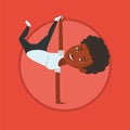 Young woman breakdancing vector illustration.