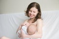 Young woman breastfeeding