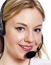 Young woman with a call centre headset