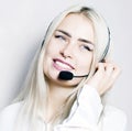 Young woman with a call centre headset