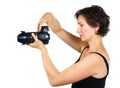 Young woman with camera Royalty Free Stock Photo