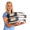 Young woman carrying documents Royalty Free Stock Photo