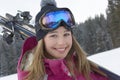 Young Woman Carrying Ski Royalty Free Stock Photo