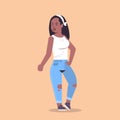 Young woman in casual clothes standing pose smiling african american female cartoon character attractive girl posing