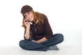 Young woman with cell phone Royalty Free Stock Photo