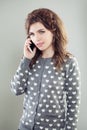 Young woman cell phone. Girl using smartphone Royalty Free Stock Photo