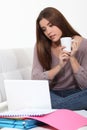 Young woman checking her emails Royalty Free Stock Photo