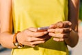 Young Woman Checking Her Mobile Phone Royalty Free Stock Photo