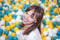 Young woman in child room. Childhood memories. Royalty Free Stock Photo