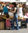 Young Woman and Child Shopping