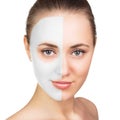 Young woman with clay face mask Royalty Free Stock Photo