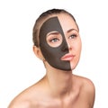 Young woman with clay face mask Royalty Free Stock Photo