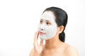 Young woman clay face mask peeling natural Royalty Free Stock Photo