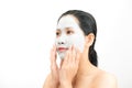 Young woman clay face mask peeling natural Royalty Free Stock Photo