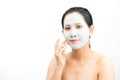 Young woman clay face mask peeling natural Royalty Free Stock Photo