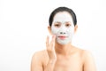 Young woman clay face mask peeling natural Royalty Free Stock Photo