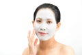 Young woman clay face mask peeling natural Royalty Free Stock Photo