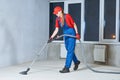 Cleaning service. dust removal with vacuum cleaner