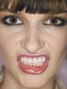 Young Woman Clenching Teeth