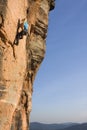 Young woman climbing