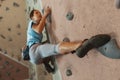 Young woman climbing indoor Royalty Free Stock Photo