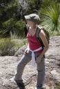 Young woman climbing Mt Maroon 4 Royalty Free Stock Photo