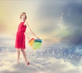 Young woman with colorful shopping bags Royalty Free Stock Photo
